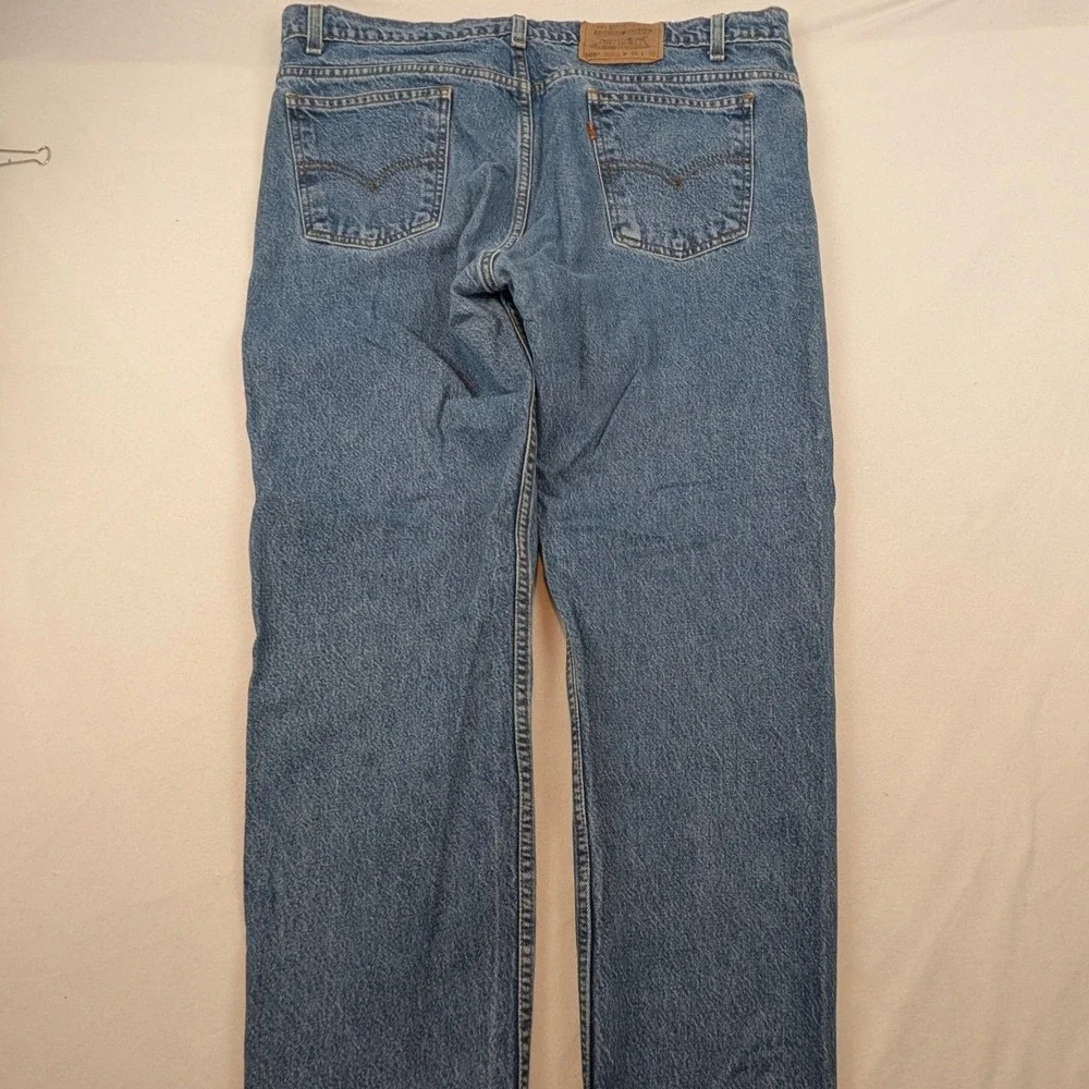 Levis‎ 505 Regular Fit Straight Leg Blue Denim Jeans Orange Tab Mens 40x30 VTG